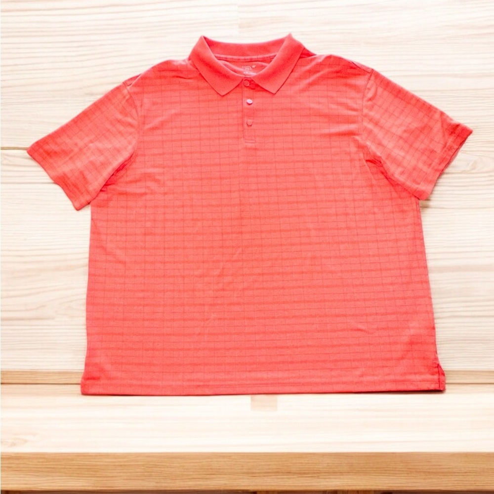 Haggar Cool 18 Pro Polo Shirt Mens 2XL Melon Golf Performance Slit EUC